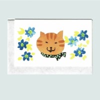 #マンゴーアートカンパニー メッセージカード すぎはらゆり メッセージカード カード二つ折り9×5.5cm (内側は無地)、封筒9.9×6.4cm おはなちゃとら MACSY-20
