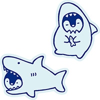 #エルコミューン ・シール 着ぐるみ ダイカットステッカー  Kigurumi Shark STC-006