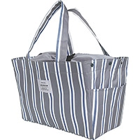 #エルコミューン ランチ小物 ローリエ・保冷ショッピングバッグ  Stripe Dark Gray CLB-230