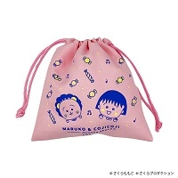 #日本出版販売(国内販売のみ） 身辺小物 巾着・まる子とコジコジ  ピンク IP466152