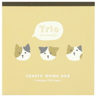 #ラボクリップ メモ トリオ／メモ 3柄×60枚 ﾐｹﾈｺ TRME01-MK