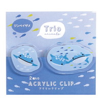 #ラボクリップ クリップ トリオ水族館・アクリルクリップ 2個セット ｼﾞﾝﾍﾞｲｻﾞﾒ B25-TRAC-JZ