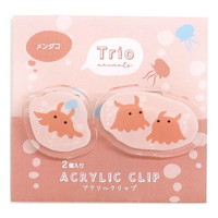 #ラボクリップ クリップ トリオ水族館・アクリルクリップ 2個セット ﾒﾝﾀﾞｺ B25-TRAC-MD
