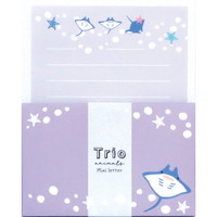 #ラボクリップ レター トリオ水族館･ミニレターセット 便箋6枚･封筒3枚 マンタ B26-TRML-MA