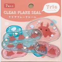 #ラボクリップ シール トリオ水族館･クリアフレークシール 7枚入 メンダコ B26-TRFS-MD