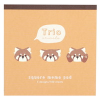 #ラボクリップ メモ帳 トリオ･メモ 4design･各25Sheet レッサーパンダ TRME02-LP