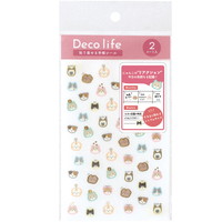 #ラボクリップ シール デコライフ・リアクションシール 9design・2枚入 ネコ DLST-RE-NK