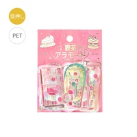 #ビージーエム シール 箔押しクリアシール・喫茶アラモードステンド 10柄・各3枚・30枚入 レッド BS-PFG010