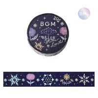 #ビージーエム マスキングテープ 冬限定 15mm x 5m 花模様 BM-SPLW033