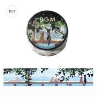 #ビージーエム テープ 箔押しクリアテープ 2025夏限定 パーゴラの下の猫 BM-CLN011