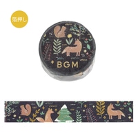 #ビージーエム マスキングテープ 箔押し･北欧フォレスト 5m 月夜の森 BM-SAG030