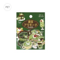 #ビージーエム シール フレークシール喫茶アラモード・刺繍帖 10designs・各3peace 緑 BS-PF037