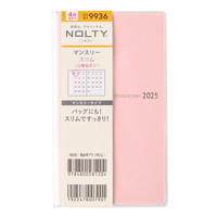 #日本能率協会 NOLTY 手帳 2025年 4月始まり マンスリー スリム 日曜始まり ピンク 9936