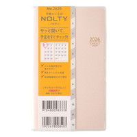 #日本能率協会 NOLTY 手帳 2026年 マンスリー スリム ペールピンク 2625 (2025年 11月始まり)