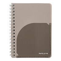 #キョクトウ・アソシエイツ ノート パペルール･Ｗリングノート A6 グレー PT111GR