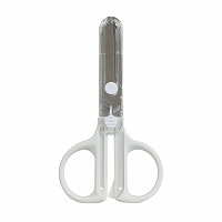 #クツワ 事務小物 キャップ一体コンパクトはさみ  ホワイト SS124WH