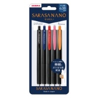 #ゼブラ(国内販売のみ） ゲルインクボールペン サラサナノ5色セット 0.38  JJX72-5C-V-N