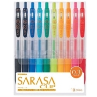 #ゼブラ 水性ボールペン サラサクリップ 10色セット 0.3mm  JJH15-10CA