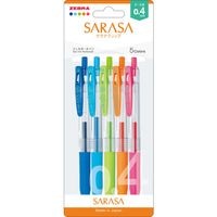 #ゼブラ 水性ボールペン サラサクリップ0.4 5色セット 0.4mm  JJS15-5C-N