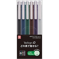 #サクラクレパス ボールペン ボールサインiDシングル03 6色セット ６色セット GBR403-6