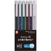 #サクラクレパス ボールペン ボールサインiDシングル04 6色セット ６色セット GBR404-6