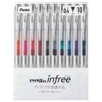 #ぺんてる　エナージェル　インフリー　0.4mm　10色セット　BLN74TL10