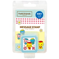 #フエキ(国内販売のみ） 印章用品 フエキフレンズメッセージ浸透印スタンプ 印面:W20×H20mm ブルー CFMS3
