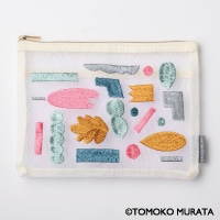 #ヒサゴ 身辺雑貨 ムラタトモコ刺繍メッシュポーチ  Harvest・実り UTN308