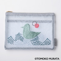 #ヒサゴ 身辺雑貨 ムラタトモコ刺繍メッシュポーチ  Seabird・海鳥 UTN311