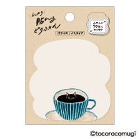 #ヒサゴ 付箋 しっかり貼れるピタふせん・トコロムギ メモタイプM あなたを見つめるコーヒーにゃんこ UTN320