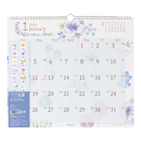 #デザインフィルミドリ(国内販売のみ） 26年度版 壁掛カレンダー L カントリータイム 花柄 31376006