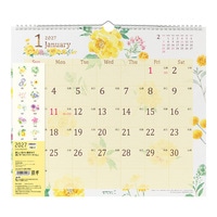 #デザインフィルミドリ(国内販売のみ） 27年度版 壁掛カレンダー L カントリータイム 花柄 31423006