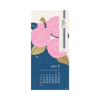 #デザインフィルミドリ(国内販売のみ） 27年度版 壁掛カレンダー 越前和紙 S 花柄 31431006
