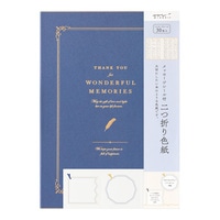 #デザインフィルミドリ(国内販売のみ） 色紙 カラー色紙・シール付・二つ折り・本型 A4 紺 33294006
