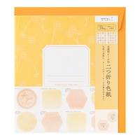 #デザインフィルミドリ(国内販売のみ） 色紙 カラー色紙 二つ折り シール・封筒付･半透明 オレンジ 33296006