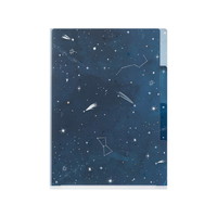 【ミドリ】(国内販売のみ) クリアホルダー 3ポケットクリアホルダー<A5> 星空柄   35478006