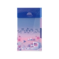 【ミドリ】(国内販売のみ) クリアホルダー 3ポケットクリアホルダー<A5スリム> フラップ付 シティーポップ　35560
