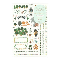 #ミドリ(国内販売のみ） シール  ゆるログ 2枚入  森の動物柄 82672006
