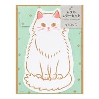 【ミドリ】(国内販売のみ) レターセット ダイカット  ネコ 86924