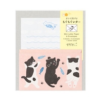 #デザインフィルミドリ(国内販売のみ） レター ミニレターセット･もぐもぐ シール付 ネコ 86933006