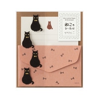 #デザインフィルミドリ(国内販売のみ） レター ミニレターセット  シール付 黒猫 86951006