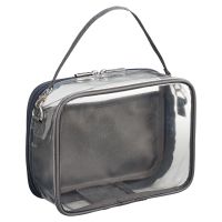 #リヒトラブ 身辺雑貨 myfa･デコレーションボックスポーチ ワイド チャコールブラック A3310-24