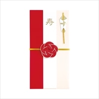 #学研ステイフル 祝儀用品 金封梅結び  紅赤×薄桃 E05503
