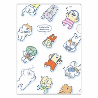 #マインドウエイブ ファイリング用品 ゴロゴロニャンスケクリアファイル A4 ダラリホワイト 58084