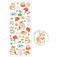 #版権(国内販売のみ） シール たけいみきなごみシール  猫と縁起物 US15854