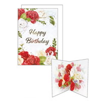 #クローズピン グリーティングカード ポップアップカード　誕生日　赤バラ  赤バラ GC16374