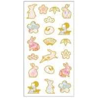 #クローズピン シール 和柄シール  うさぎ US16421