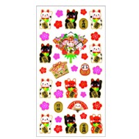 #クローズピン シール 和柄シール  招き猫 US16577