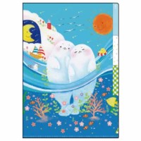 #クローズピン ファイル用品 吉田麻乃3ポケットクリアファイル A5 アザラシたちの優しいところ CF16586