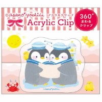 #クローズピン 事務小物 吉田麻乃アクリルクリップ  ペンギン KU16588